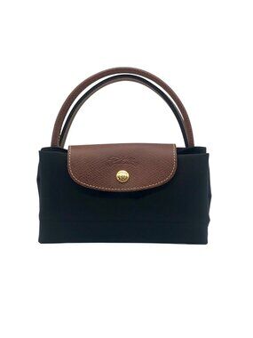 Longchamp Black Nylon Le Pilage Top Handle Reversible Bag